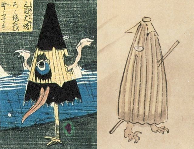 日本拦路妖怪吐舌头扮鬼脸喜欢舔人的付丧神唐伞小僧