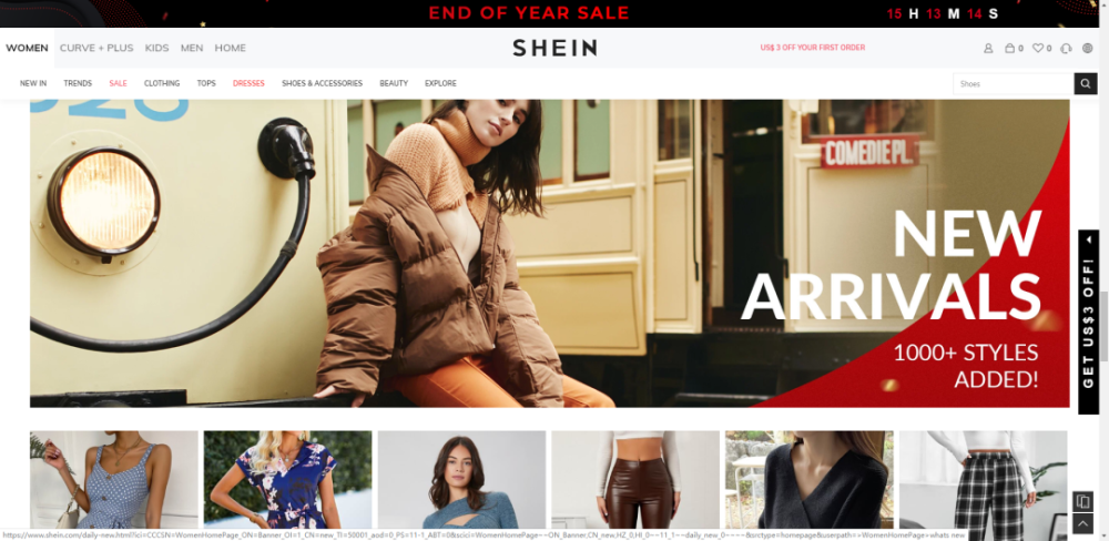 shein在20014年创建,目前是快时尚品牌的领跑者,主做服装领域,在中东