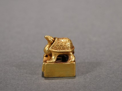 玩家旧藏纯金大小印章两枚一套