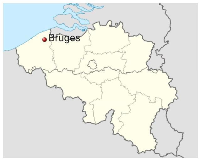 (图七:布鲁日的地理位置)备注二:布鲁日(bruges—布鲁日为比利时