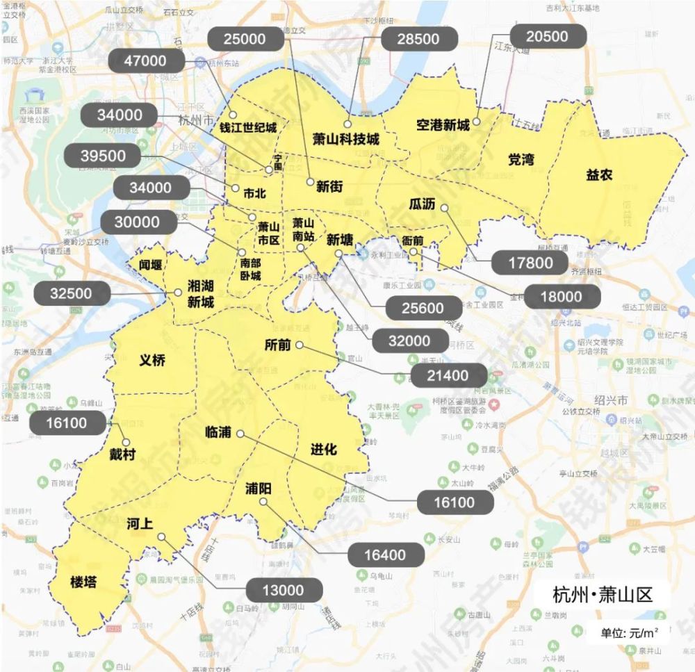 2022年杭州新房限价地图!