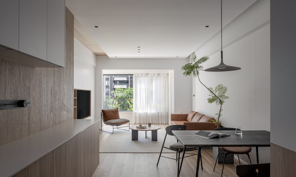 105m与自然为邻白色原木色的极简配色这个家美出了新高度