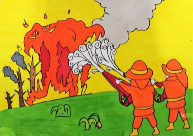森林消防员儿童画图片