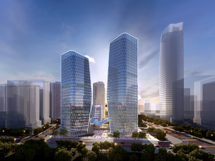 光明新地标凤凰广场主体结构封顶