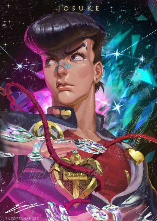 这位画师笔下的jojo大乔很绅士乔鲁诺像金发贝多芬