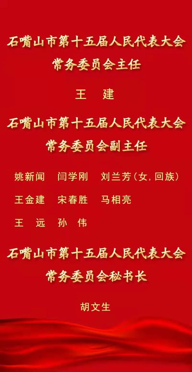 石嘴山市人大常委会新一届领导班子选举产生 王建当选