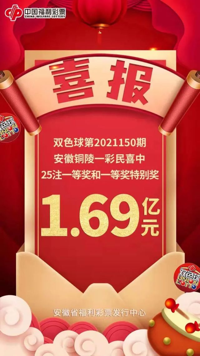 69亿元大奖据检索,安徽亿元大奖出自铜陵市开发区新城花园5栋2号福彩