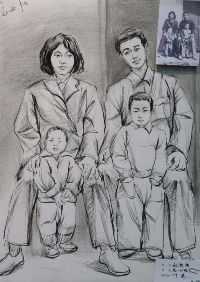 的孩子,眼神里充满了爱怜与温柔;爸爸妈妈年轻时的模样……画在笔尖
