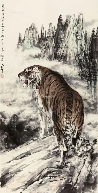 冯大中 1988年作 伏虎图成交价(rmb):4,370,000拍卖公司:上海敬华9.