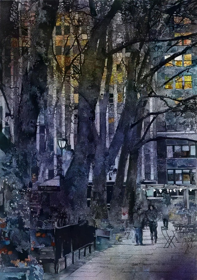 美国现代水彩画家的城市描绘用画笔捕捉世界各地的风土人情