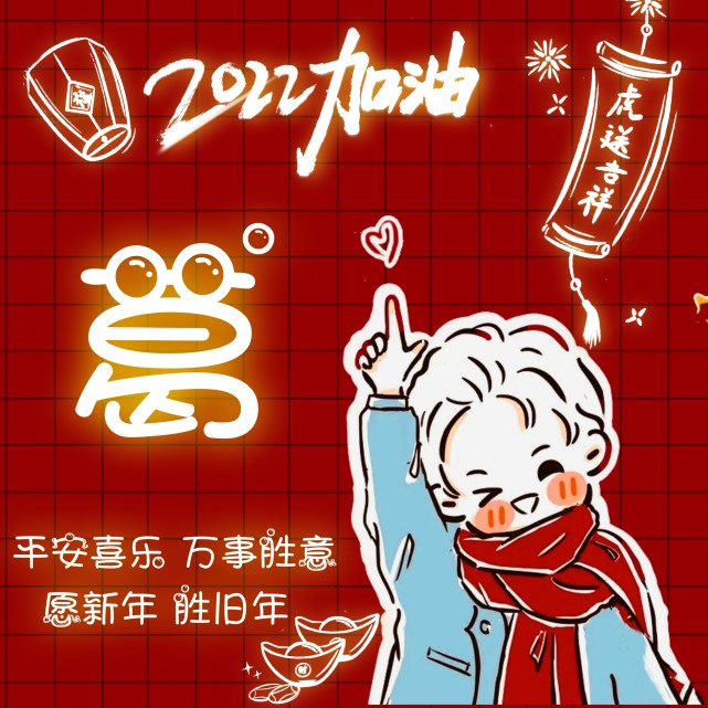 自制2022新年姓氏头像