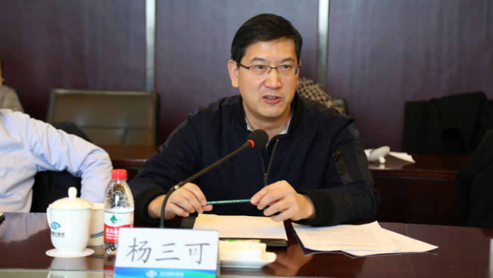 贵州磷化(集团)有限公司党委副书记,总经理杨三可在座谈会上发言