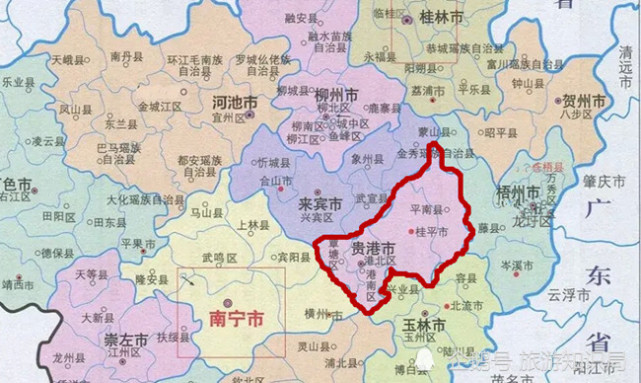 成立于1995年,有 1县 1 市3区,分别是港北区,港南区,覃塘区,平南县