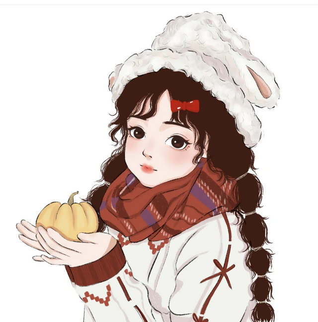 温柔可爱的冬季女生头像,情侣头像