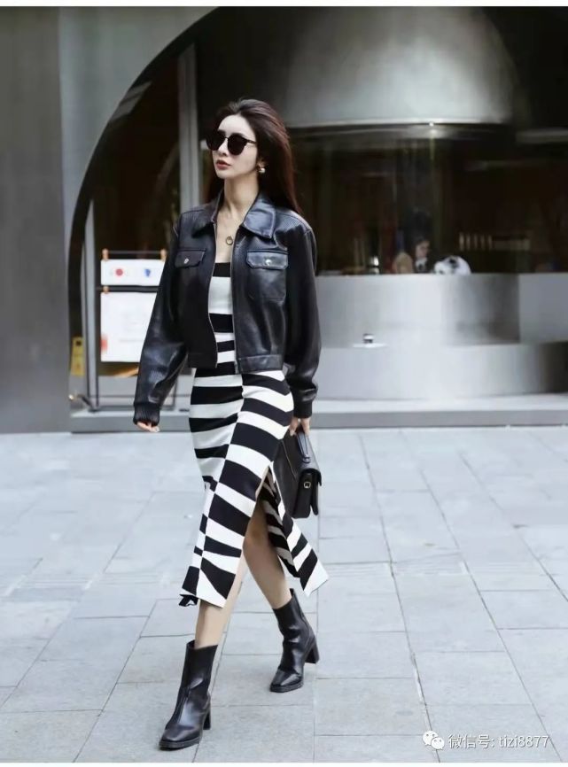 短款皮衣怎么搭配好看