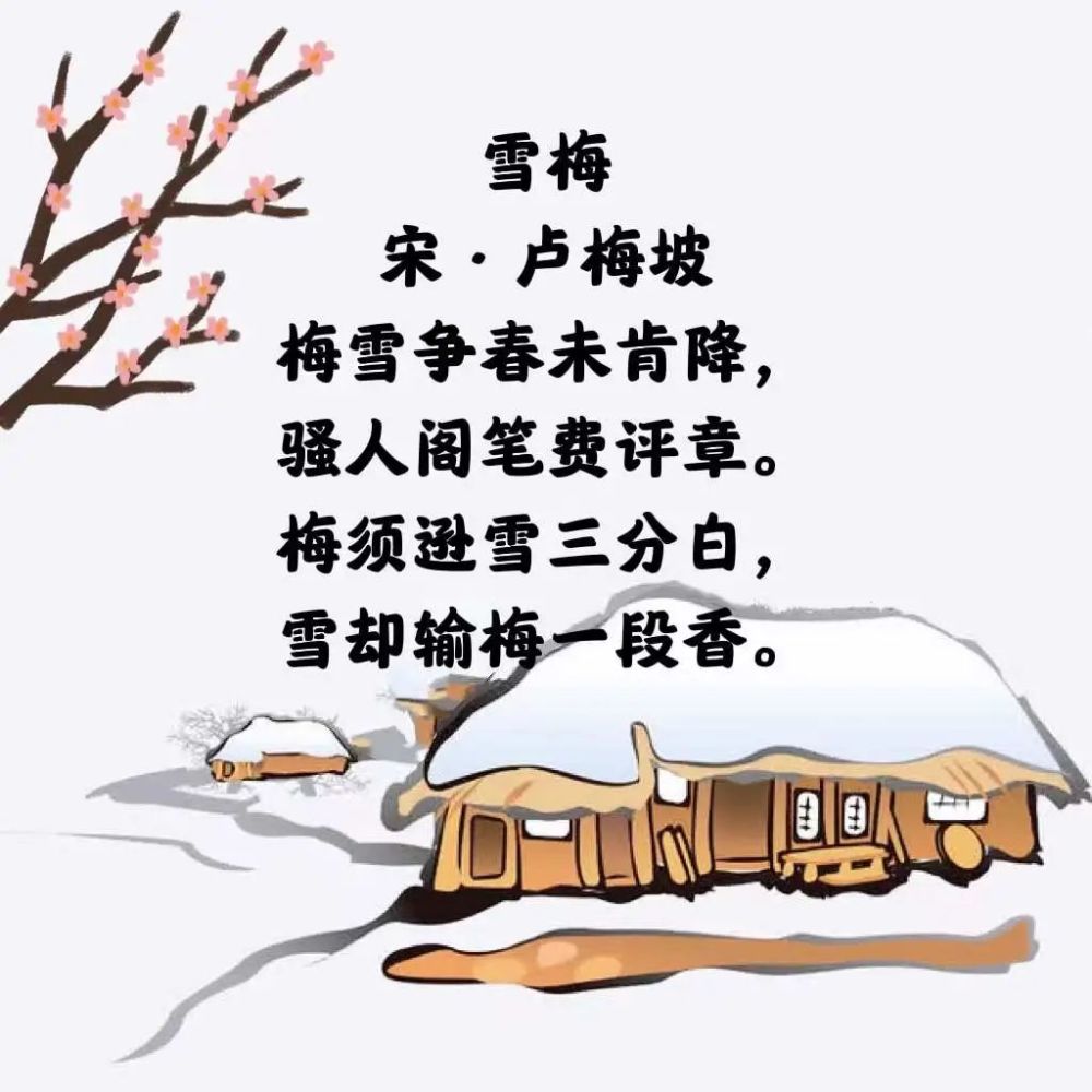 萌宝学诗丨读诗画诗唱诗尽在小图姐姐的雪梅中