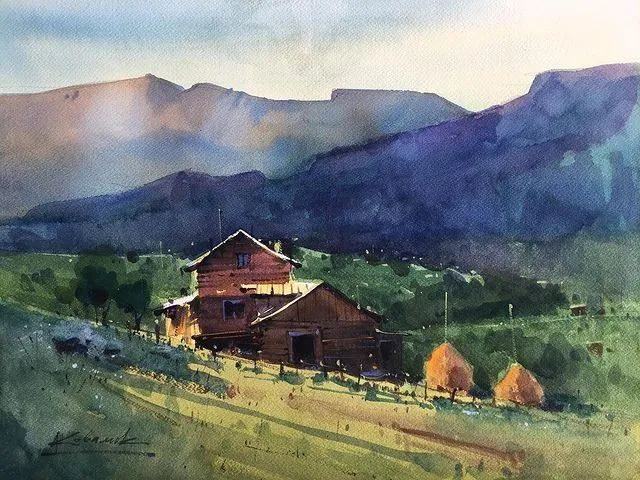 水彩风景乌克兰水彩画家andirykovalyk