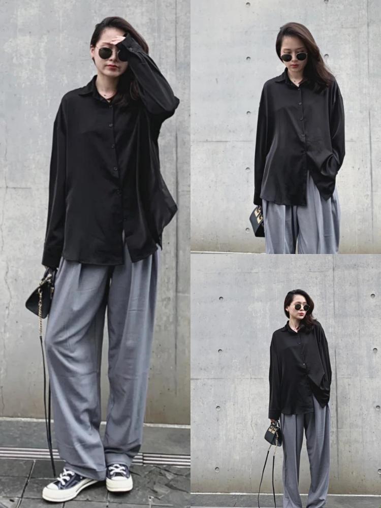 选择黑灰色的外套,可以将穿搭的高冷风维持到底.