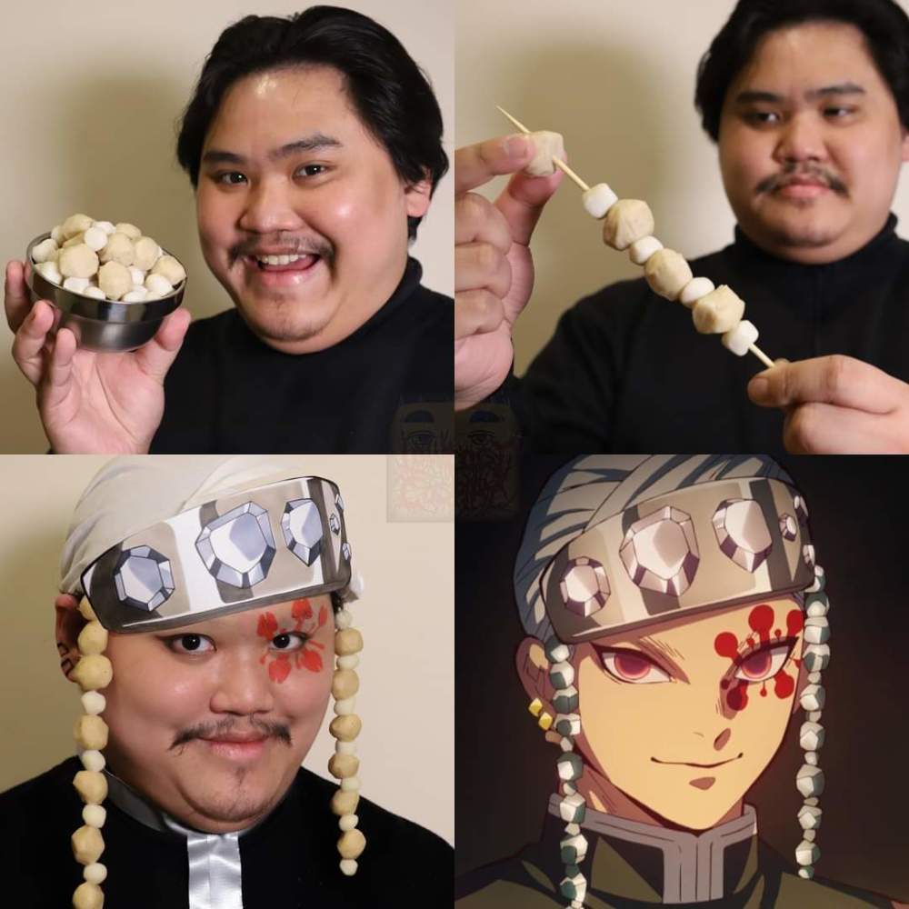 泰国小哥cos鬼灭之刃音柱,看着发福了不少,有点像加勒比海盗_腾讯新闻