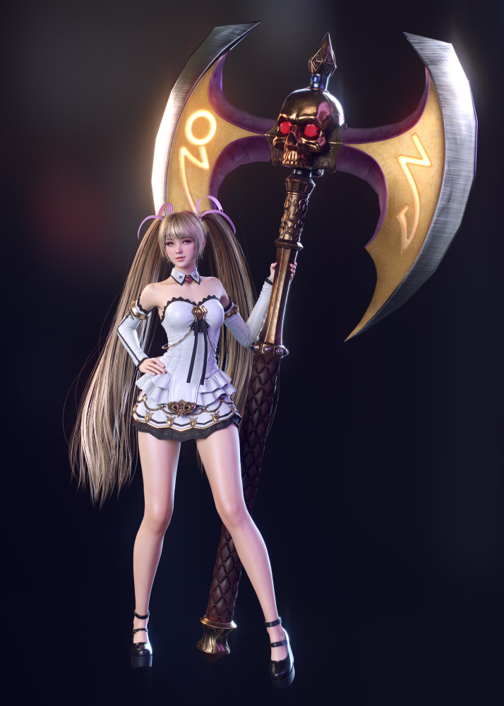 不错的一组3d人物建模作品造型漂亮细节到位