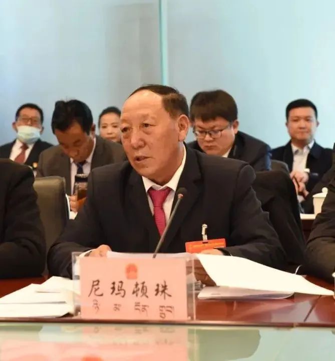 市领导杨昆,朱泽华,叶青莲,米玛多吉,蒋贞明,卓嘎,出席自治区第十一届
