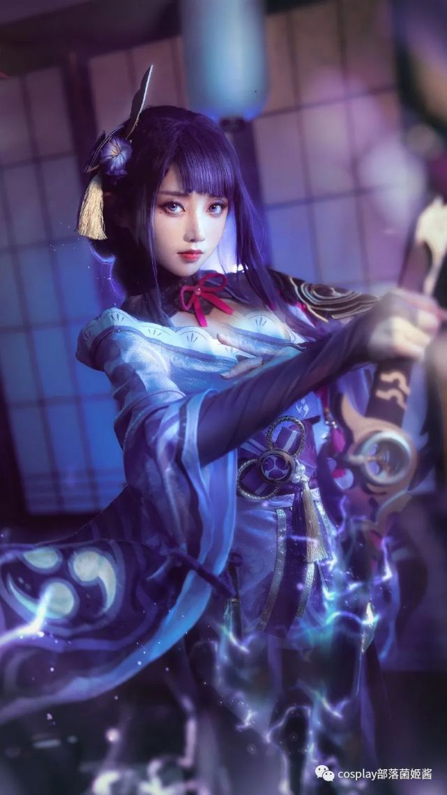 cos:原神雷电将军cos正片@走路摇