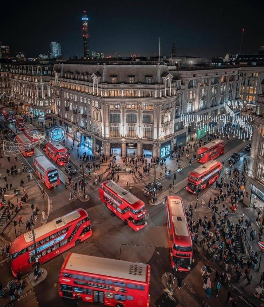 英國倫敦城市夜景風光