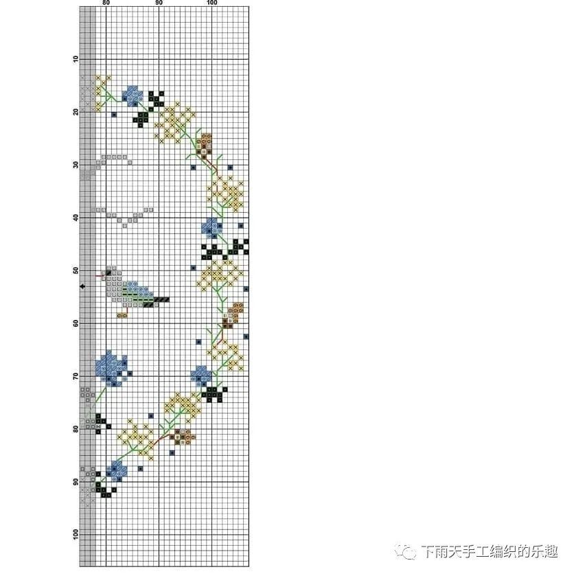 像素圖小花朵提花披肩繡抱枕的十字繡圖案