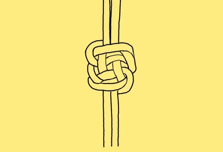 藻井结,因其中央的井字,周边对称的斜纹而得名.