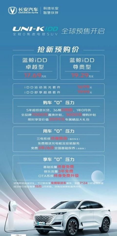 长安混动新车uni-k idd预售 预售价17.69-19.29万元