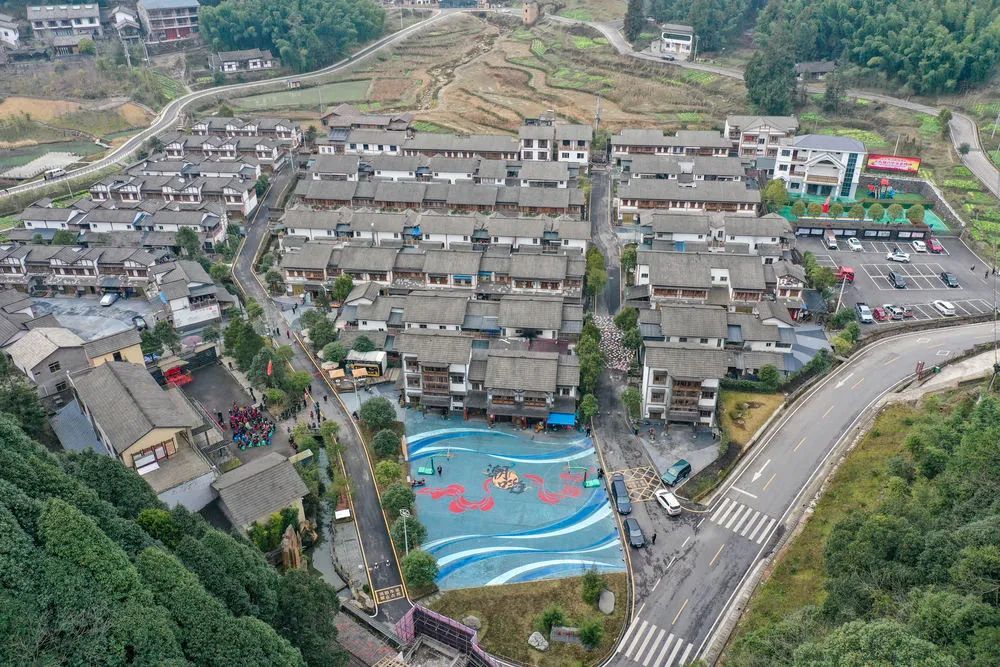 这是1月5日拍摄的重庆市梁平区竹山镇猎神村(无人机照片.