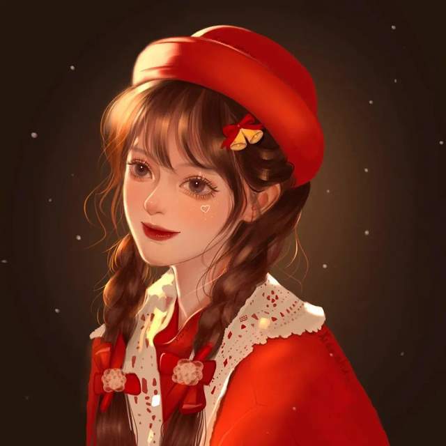 超美超有气质的红衣女生头像冬日里的温暖