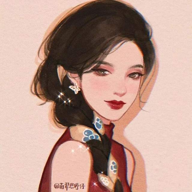 超美超有气质的红衣女生头像冬日里的温暖