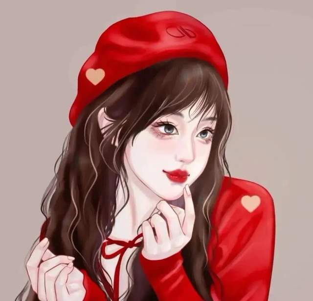 超美超有气质的红衣女生头像冬日里的温暖