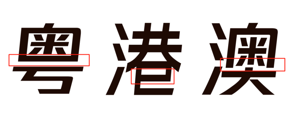 "澳"字下面没有封口的"港"字下面也有封口"粤"字下面是有封口的划重点