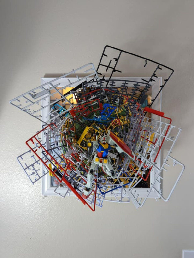 模玩控高达模型流道制作穿越场景地台