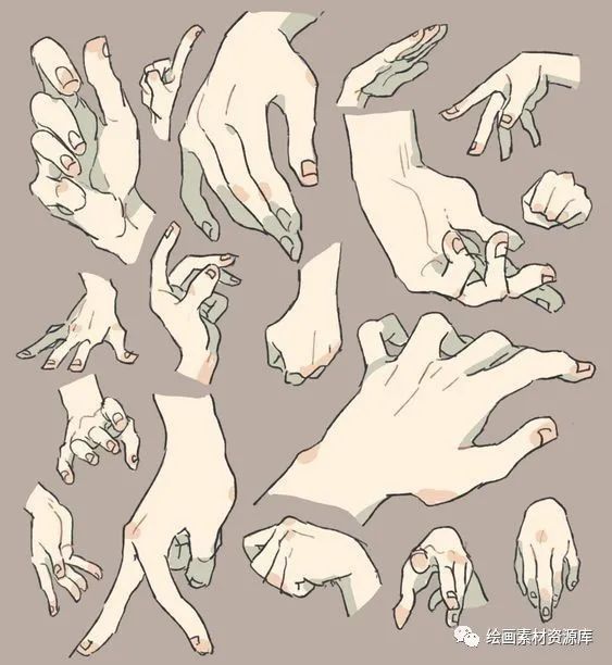 绘画素材插画里手的画法参考