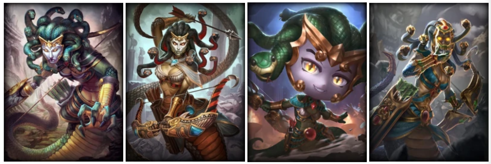 这个设定在游戏《神之浩劫》中得到了复刻,游戏中美杜莎的头发由无数