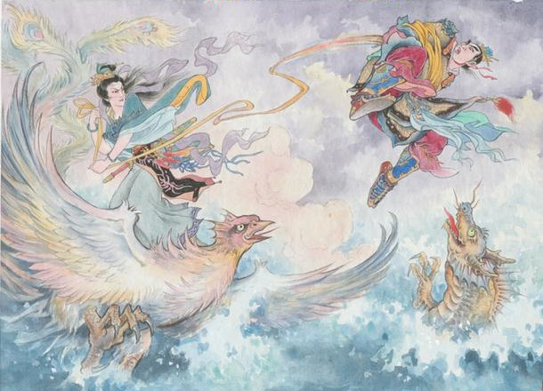 艳福惊人,得符元仙翁和月老帮助,迎娶才貌双全的瑶池仙子龙吉公主为妻