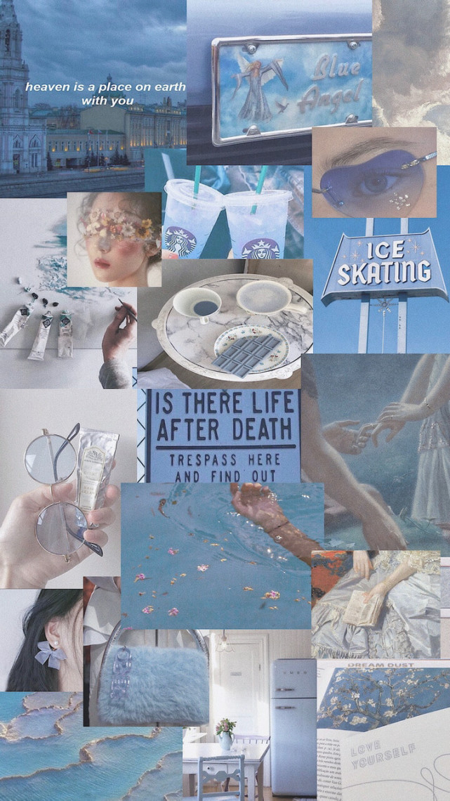 蓝色主题不规则拼接壁纸