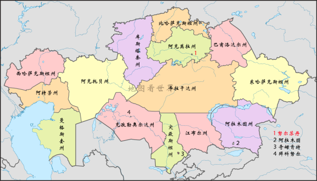 哈萨克斯坦地图 边界图片