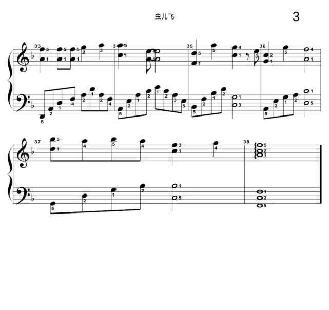 鋼琴彈奏蟲兒飛跟彈視頻附五線譜帶全指法