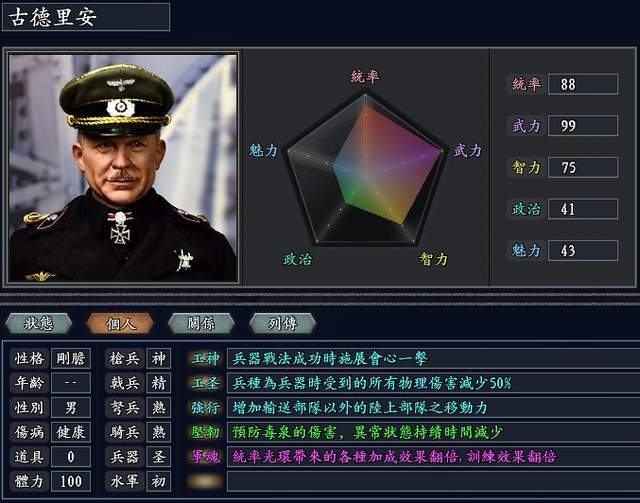 政43,魅45)隆美尔(统89,武76,智77,政43,魅50)统一德意志的三大功臣