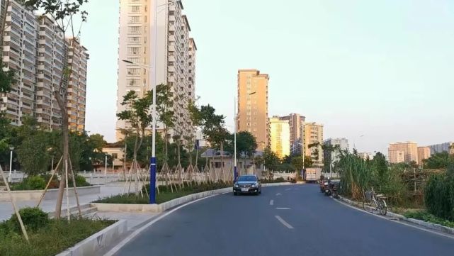 道路建设新动作普宁流沙南华路装上隔离护栏啦