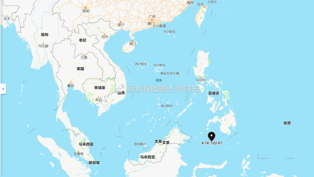 "哨兵"卫星在锡布图水道以东附近海域发现了美海军"卡尔·文森"号航母