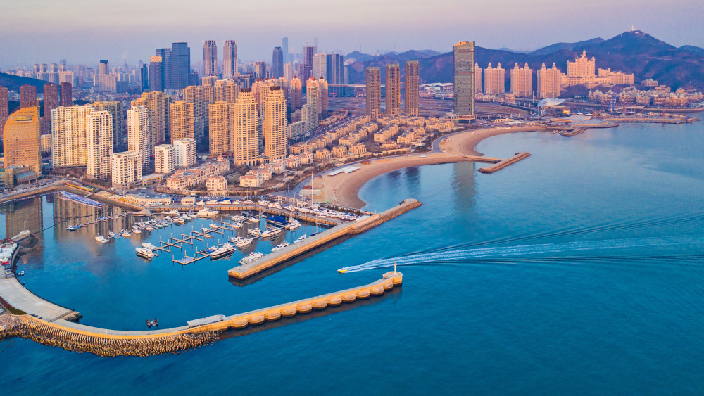 航拍大连海滨冬日里格外纯净每一张都能做电脑壁纸