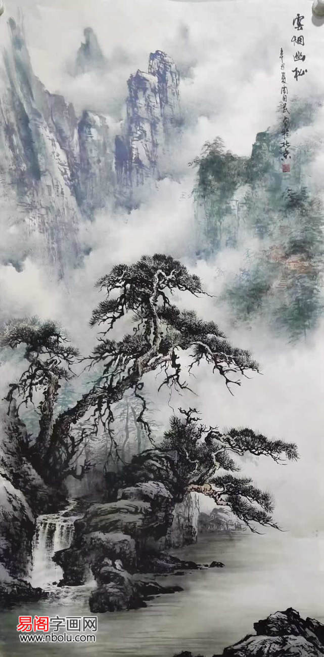 周国民山水画:墨彩交辉,烟云变幻