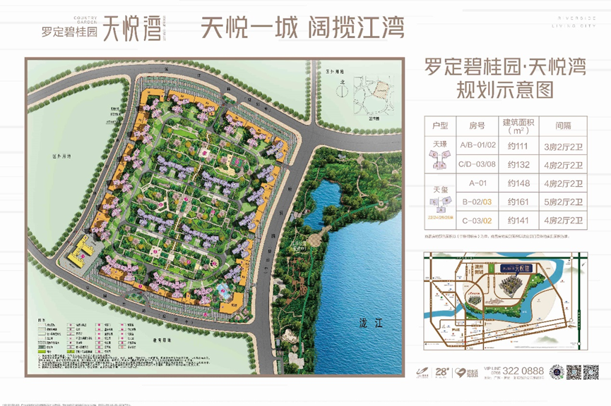 罗定碧桂园天悦湾一线泷江美景江滨园景