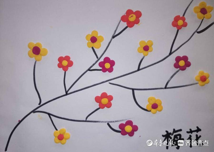 情报站可可爱爱这群萌娃手真巧用太空泥捏梅花惟妙惟肖