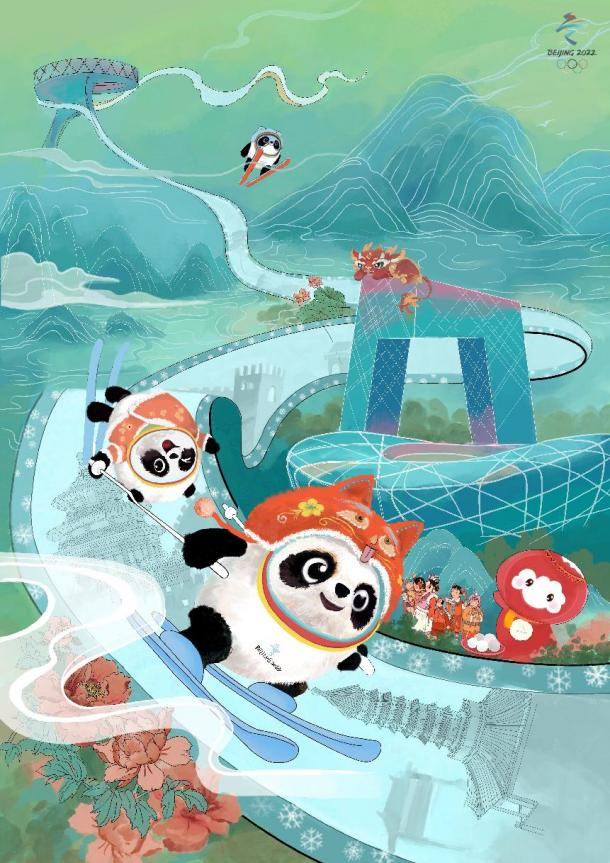 兰大师生这组手绘为冬奥加油